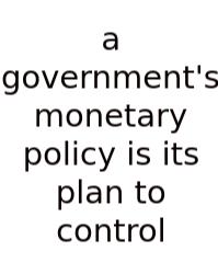 A Government's Monetary Policy Is Its Plan To Control