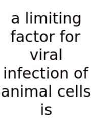 A Limiting Factor For Viral Infection Of Animal Cells Is