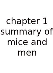 Chapter 1 Summary Of Mice And Men