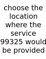 Choose The Location Where The Service 99325 Would Be Provided
