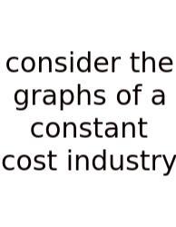 Consider The Graphs Of A Constant Cost Industry