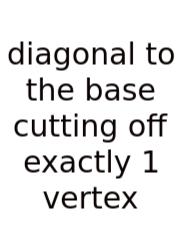 Diagonal To The Base Cutting Off Exactly 1 Vertex