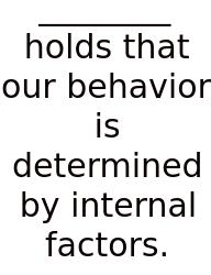 ________ Holds That Our Behavior Is Determined By Internal Factors.
