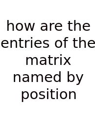 How Are The Entries Of The Matrix Named By Position
