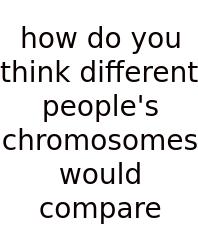 How Do You Think Different People's Chromosomes Would Compare