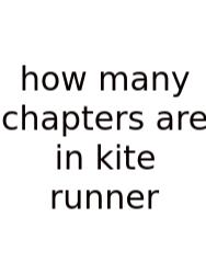 How Many Chapters Are In Kite Runner