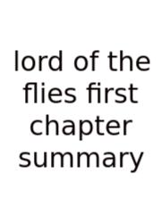 Lord Of The Flies First Chapter Summary