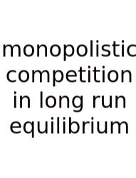 Monopolistic Competition In Long Run Equilibrium