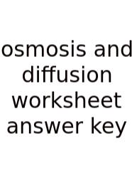 Osmosis And Diffusion Worksheet Answer Key