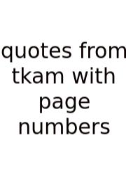 Quotes From Tkam With Page Numbers