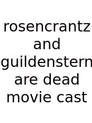 Rosencrantz And Guildenstern Are Dead Movie Cast
