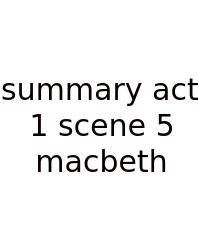 Summary Act 1 Scene 5 Macbeth