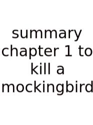 Summary Chapter 1 To Kill A Mockingbird