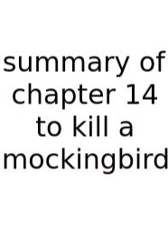 Summary Of Chapter 14 To Kill A Mockingbird