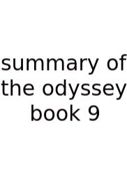 Summary Of The Odyssey Book 9