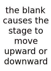The Blank Causes The Stage To Move Upward Or Downward
