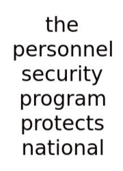 The Personnel Security Program Protects National