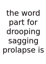 The Word Part For Drooping Sagging Prolapse Is