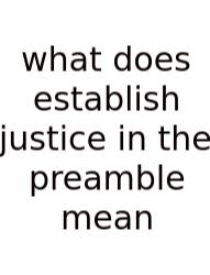What Does Establish Justice In The Preamble Mean
