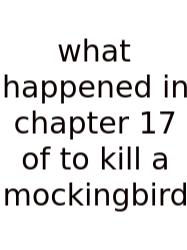 What Happened In Chapter 17 Of To Kill A Mockingbird