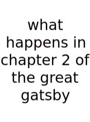 What Happens In Chapter 2 Of The Great Gatsby