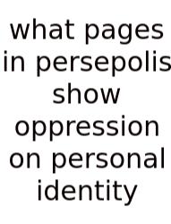 What Pages In Persepolis Show Oppression On Personal Identity