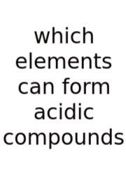 Which Elements Can Form Acidic Compounds