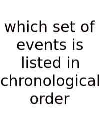 Which Set Of Events Is Listed In Chronological Order