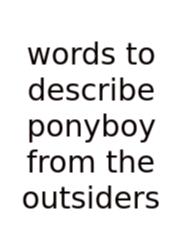 Words To Describe Ponyboy From The Outsiders